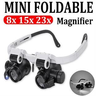 Magnifying Glasses 8X 15X 23X Led Light Lamp Head Loupe