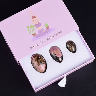 Gouache Stone Vaginal Massage Ball Yoni Egg Set Natural Ros