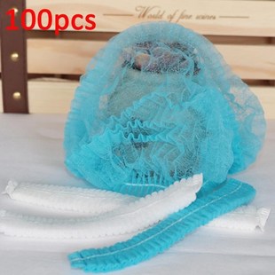 100pcs Disposable Hair Nets Non Woven Fabric Makeup Protect