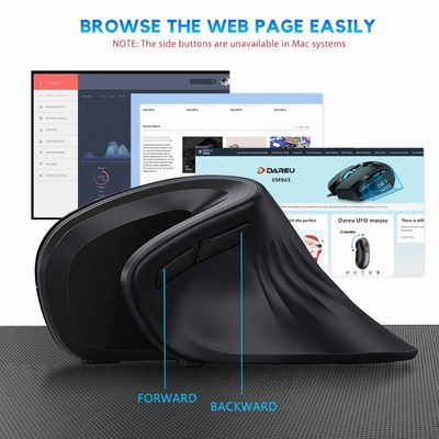 Ergonomic Vertical Wireless Mouse 2.4Ghz Optical skin 6 Butt