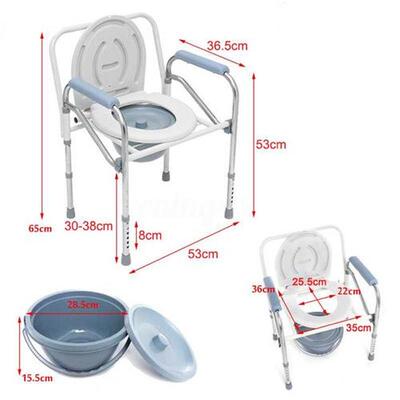 Portable Folding Bedside Bathroom Potty Toilet Convenient Co
