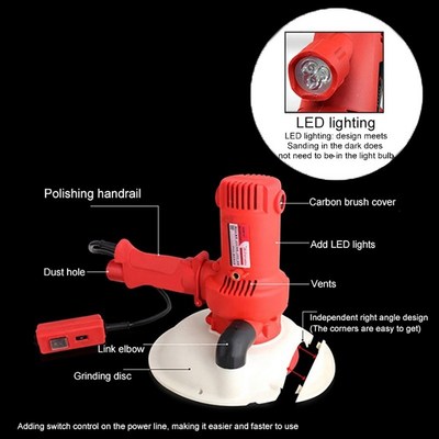 Drywall Sander Wall Polishing Machine Grinding Portable LED