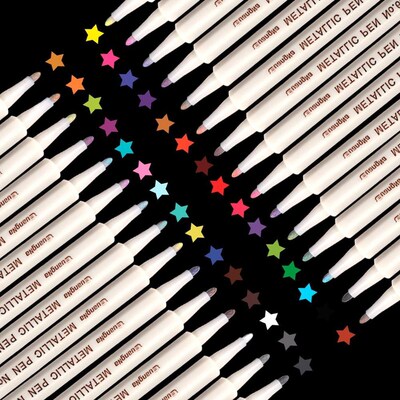 30 Colours Metallic Marker Pens for Glass Paint Rock Paintin