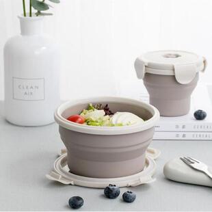 Microwave Folding Collapsible Bowl with Flip Lunch Box Stora