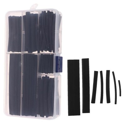 150Pcs Wire Black Case Set Heat Shrink Tubing Wrap Tube Asso