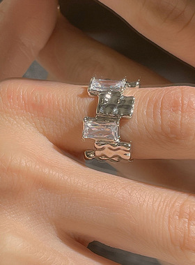 925 Sterling Silver Rings For Women Men White Stone Square S