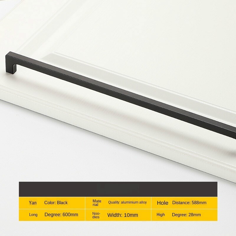 Black modern minimalist cabinet door handle cabinet shoe cab