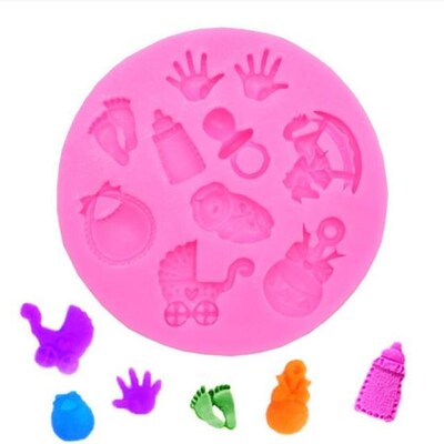 Baby Shower Party stroller hand bottle Trojan Shape 3D fonda