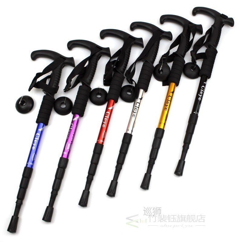 2pcs/lot Anti Shock Hike Walking Stick Nordic Walking Cane A