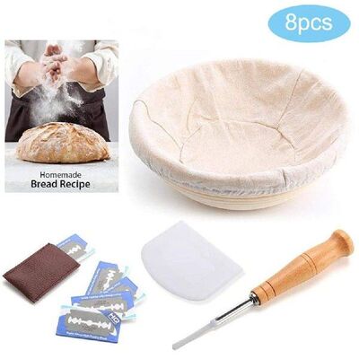 Banneton Bread Proofing Basket Set With Dough Scraper Bread
