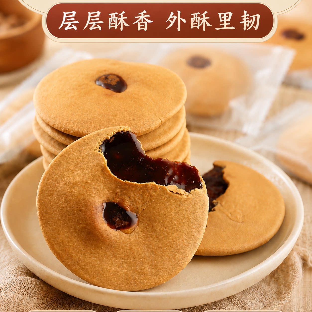 红糖肚脐饼潮汕特产乐思客肚脐饼独立包装怀旧零食小吃潮州番薯饼