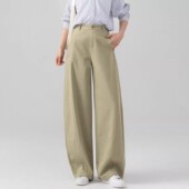 春天休闲梧桐裤 卡其色西装 子 春季 宽松显瘦直筒裤 阔腿裤 女2026新款