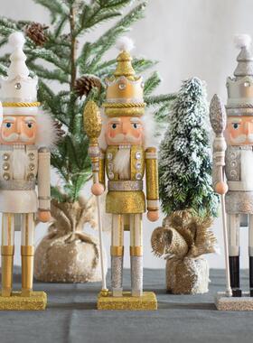 42CM胡桃夹子亮粉木偶士兵创意家居摆设生日圣诞礼物婚礼摆台装饰