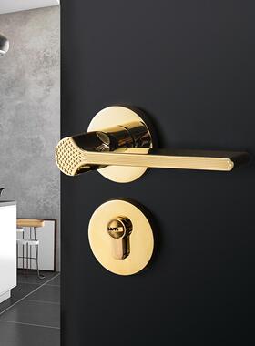 酷隆磁吸分体锁室内静音房门锁卧室实木门锁家用卫生间把手锌合金