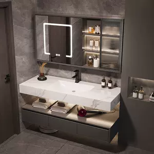 Отель Wind Stone Slab Ceramic Seamless Basin Интеллектуальная шкаф для ванной комнаты комбинация рука мыть и мыть лицец