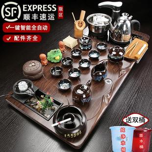 一体功夫茶具全自动一体泡茶茶桌茶海茶杯壶家用送礼 整套茶盘套装