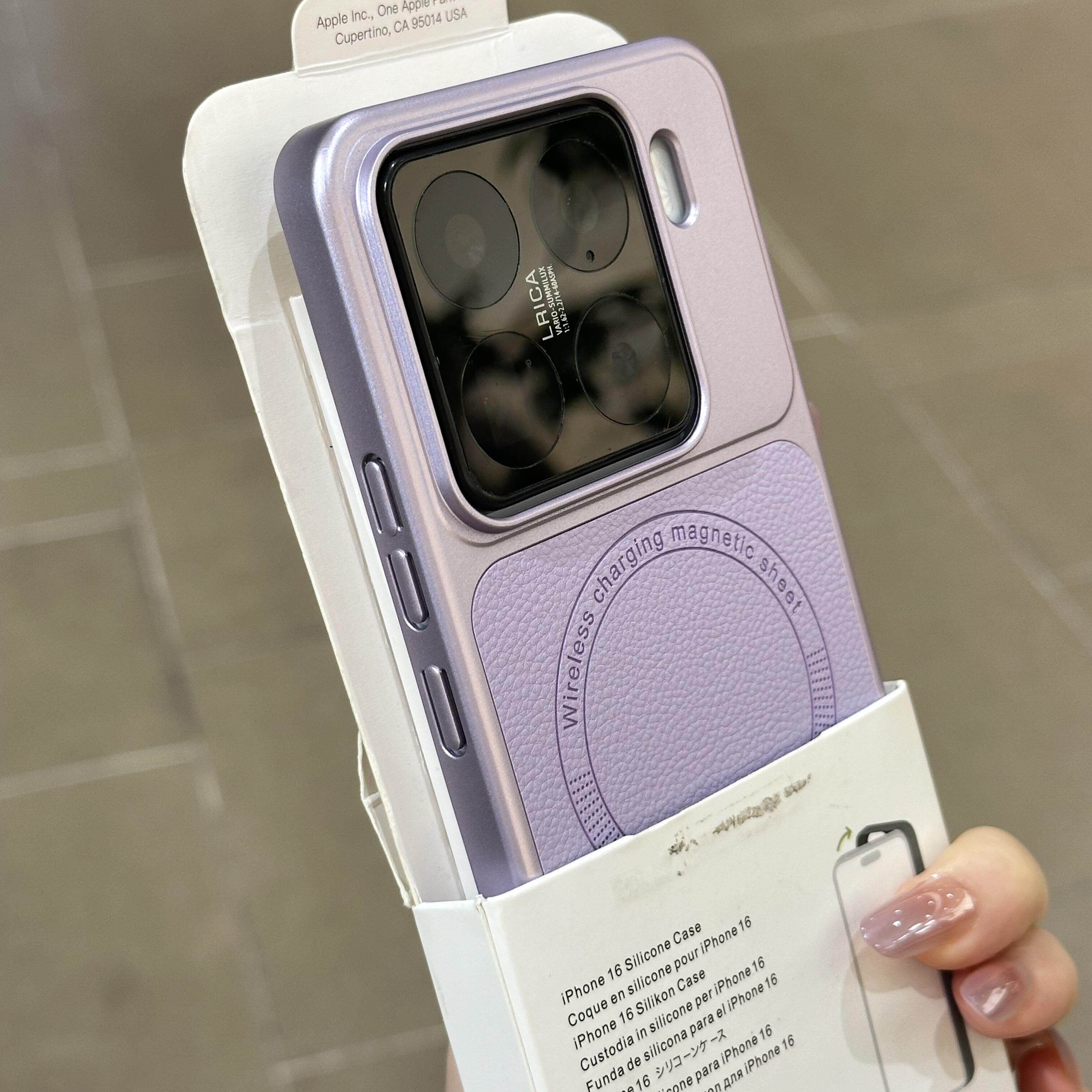 冷烟紫色秒变荔枝纹磁吸适用小米15Pro手机壳Xiaomi17电镀边17Ultra全包防指纹红米K90promax硬壳新款保护套