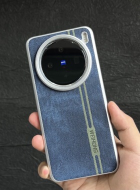 牛仔深蓝色拼接布纹适用vivoX300Pro手机壳x200promini个性X200S磁吸保护套X200Ultra防指纹哑光电镀边框硬壳