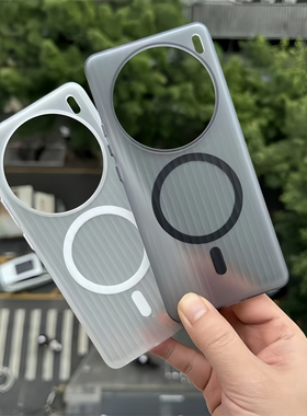 不发黄冰雾瓦楞纹适用vivoX100简约X200Pro内置磁吸X90S透白色时尚个性立体竖条光栅PC保护套独立按键情侣款