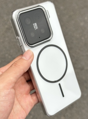 高级黑色冰透细圈磁吸适用三星S25Ultra手机壳s25+简约S24FE超薄s24u裸机手感s23ultra光面PC硬壳s22大孔男女