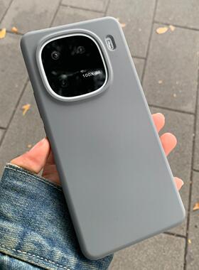 高级灰色液态硅胶适用iQOO13手机壳iqoo12pro简约iqoo11s耐脏防氧化10/9全包保护套男女内植绒防摔软糯橡皮感
