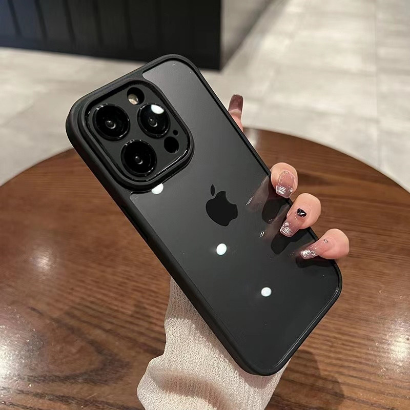 不发黄15适用苹果14ProMax手机壳iPhone13全包镜头12新款11亚克力高透明背板Xs磨砂肤感边框简约78女款防摔男