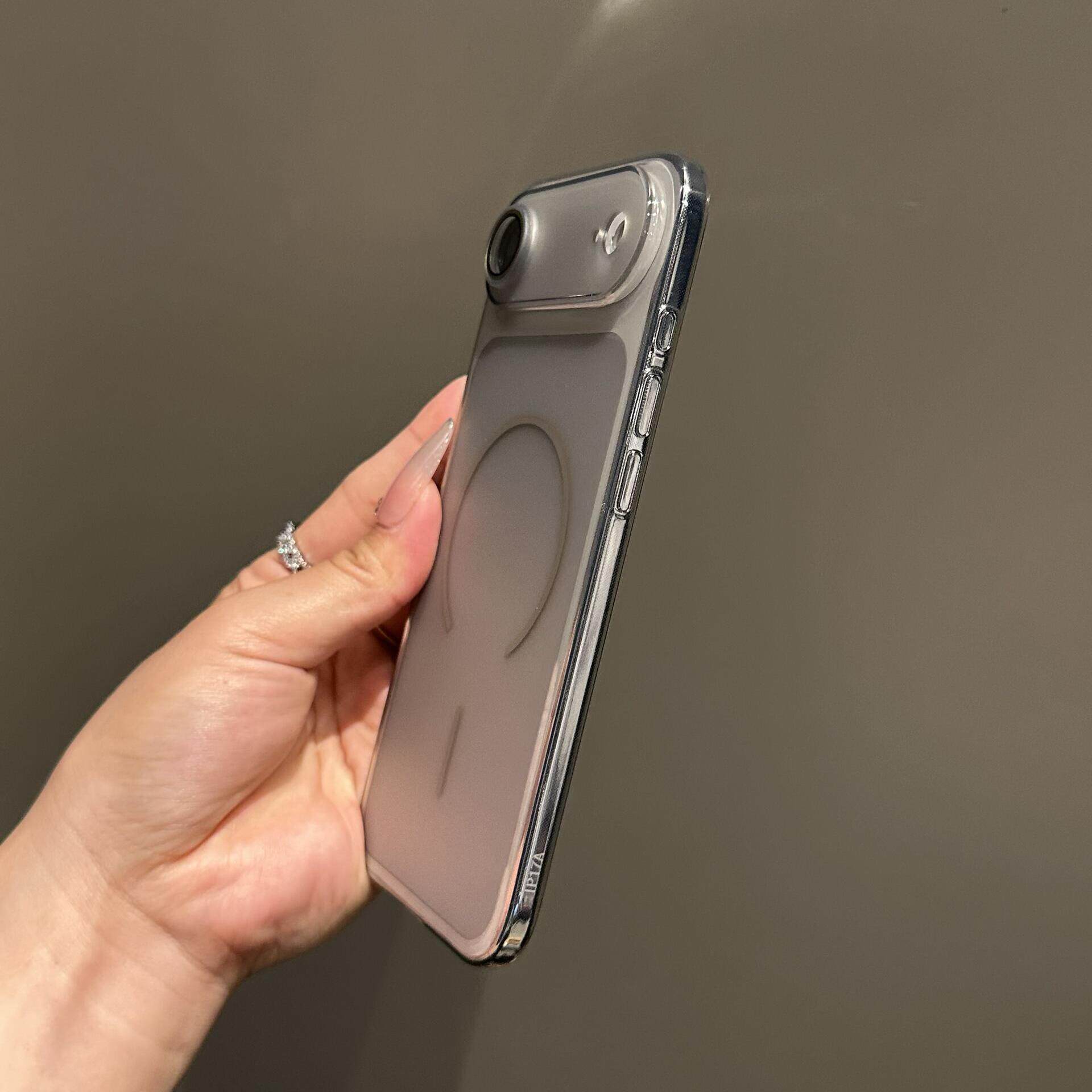 磨砂软壳秒变大视窗适用iPhone17ProMax手机壳11全包镜头膜13细圈装饰Air简约12透明白色16plus薄款15防摔14