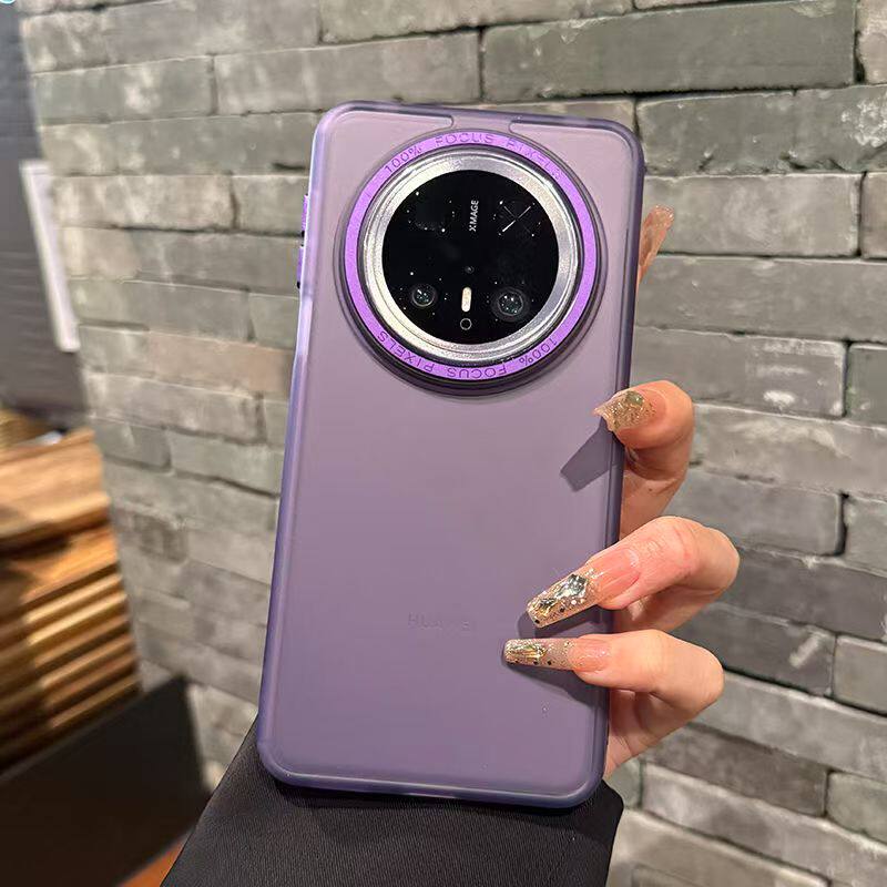 轻奢透紫色全包防摔Pura70ultra适用华为Mate70Pro+手机壳mate60pro时尚mt50亚克力40RS金属镜头框按键30硬壳