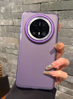 轻奢透紫色全包防摔Pura70ultra适用华为Mate70Pro+手机壳mate60pro时尚mt50亚克力40RS金属镜头框按键30硬壳