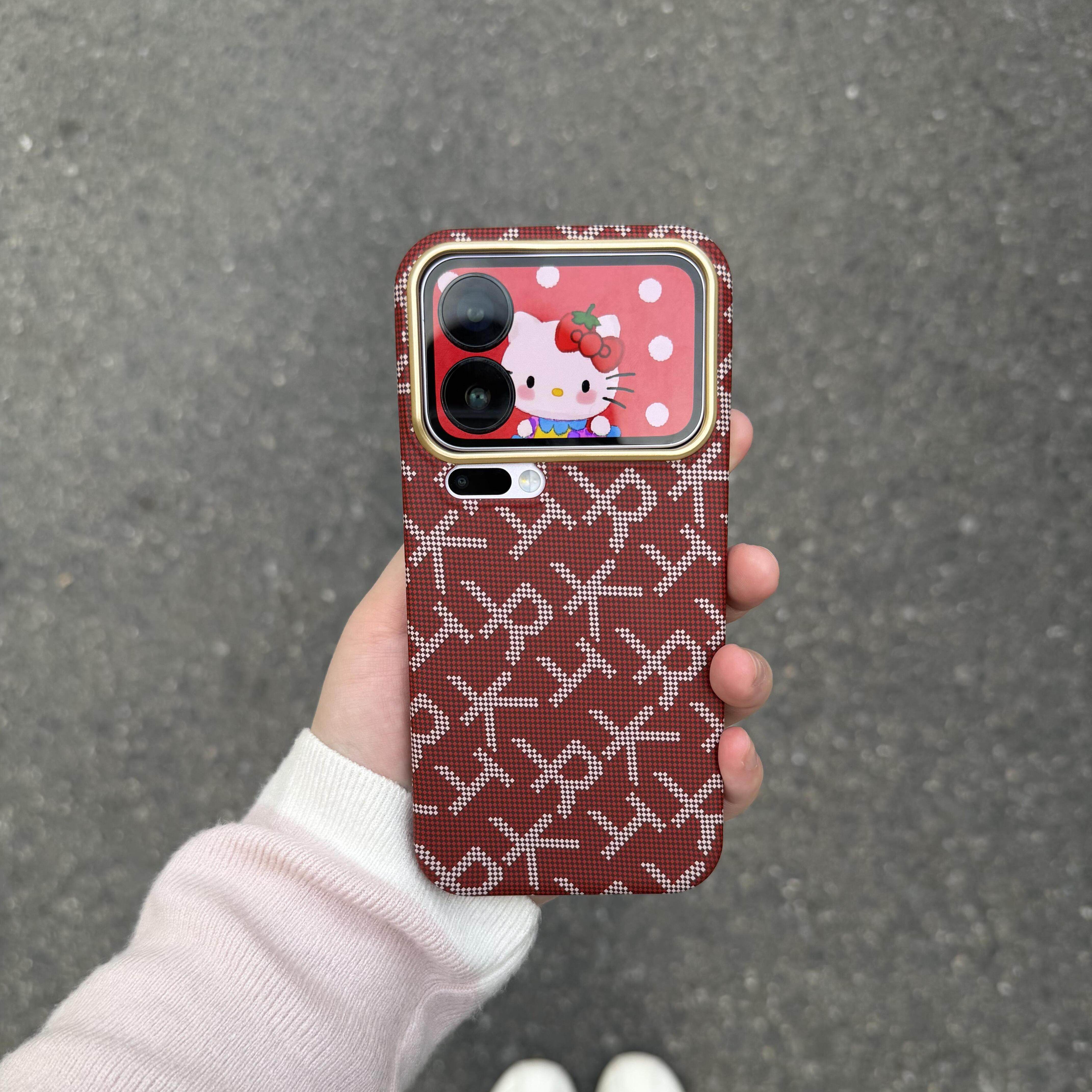 暗红色老钱风适用小米17Promax手机壳xiaomi15Pro字母R凯夫拉纹理碳纤维手感超薄金属镜框商务15Ultra全包套