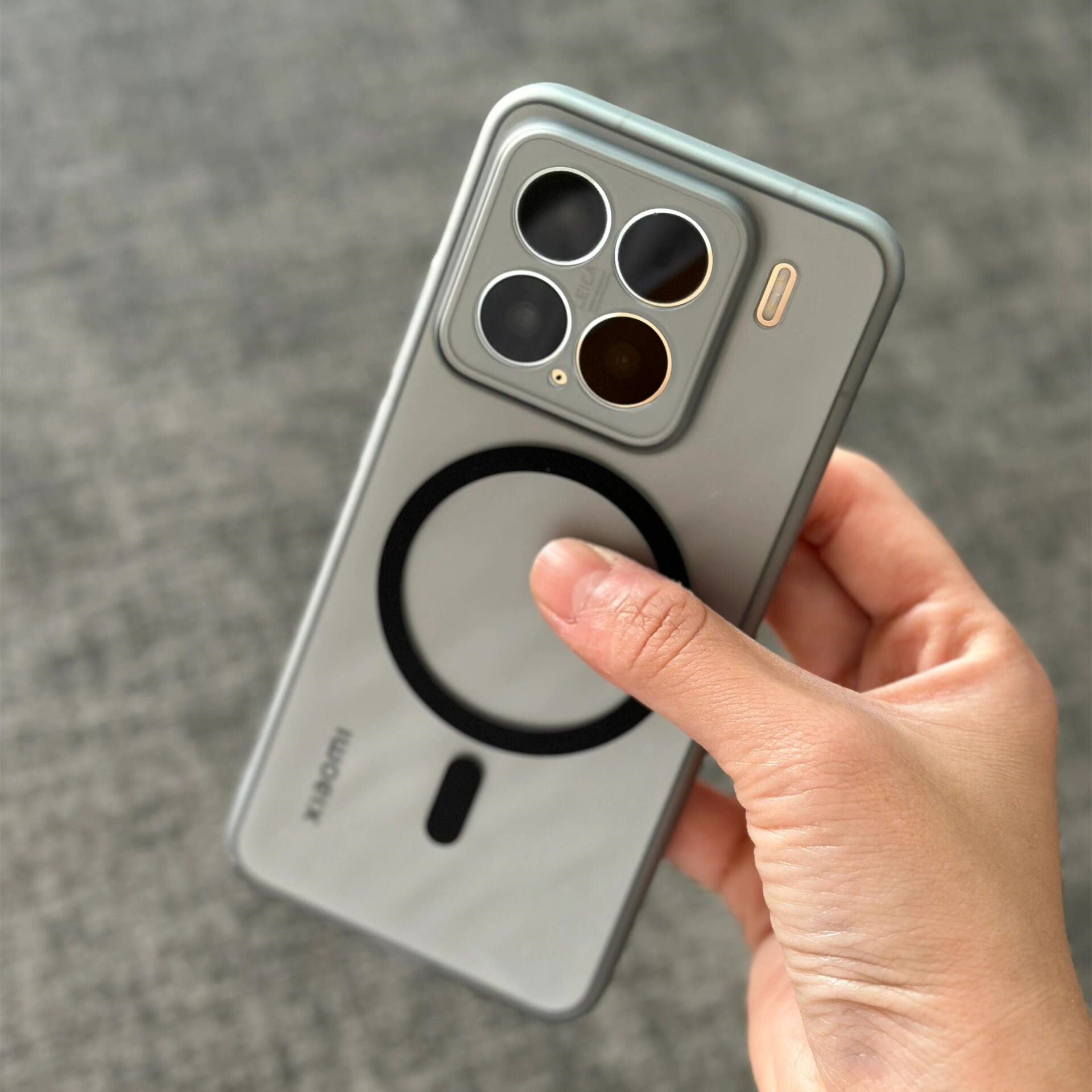冰雾精孔镜头适用小米15pro手机壳Xiaomi14/13磁吸透灰色14Ultra磨砂超薄硬壳13u半透明全包保护套简约男女款