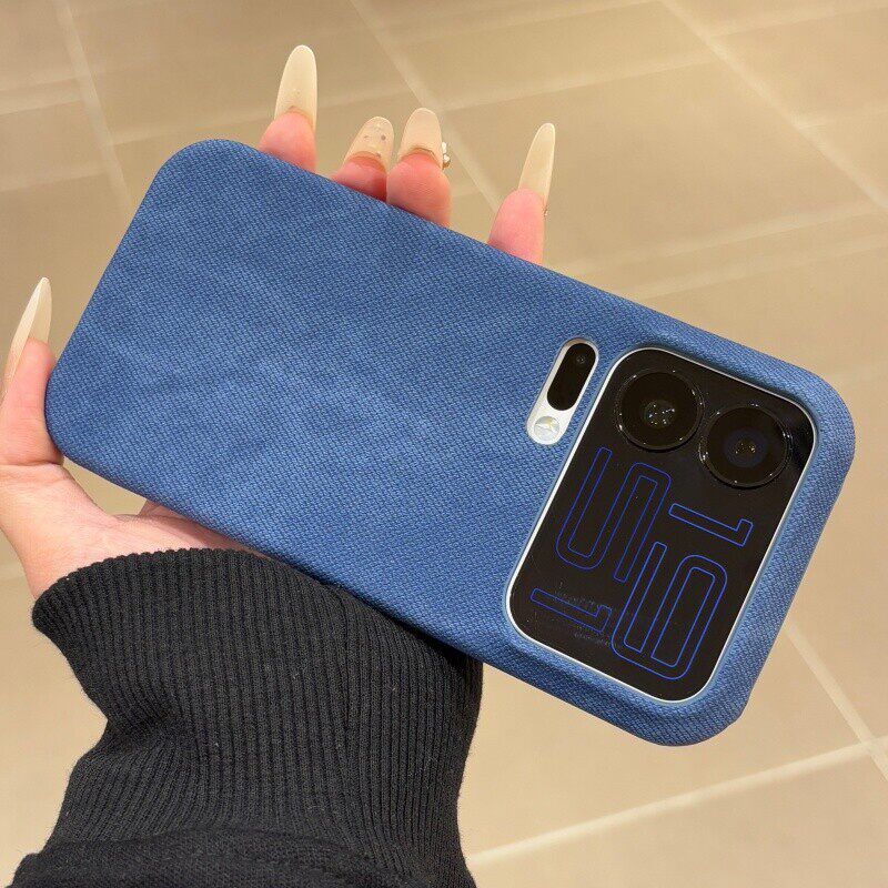 宝石蓝色牛仔潮款适用小米17promax手机壳Xiaomi15Pro半包17Ultra磨砂纹理14U防摔14pro男女13保护套简约港风