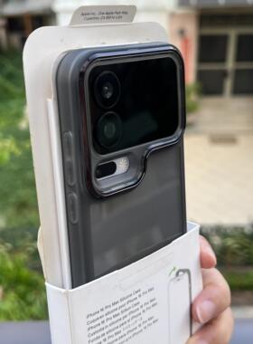 魅眼高级感透明适用小米17Promax手机壳15Ultra自带镜头膜Xiaomi14/13简约透白色边框15spro全包防摔12男女款