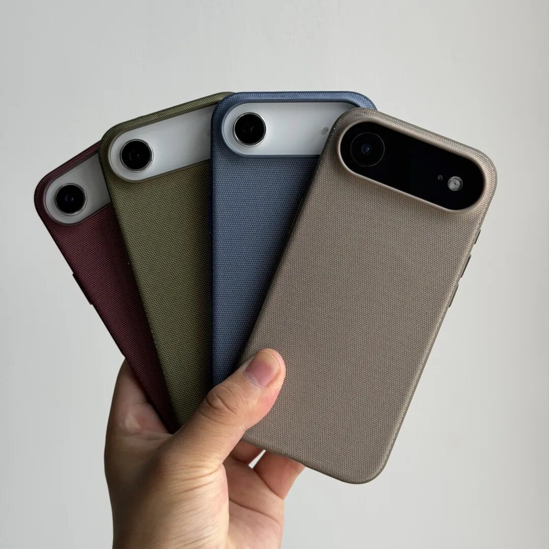 高端驼灰色织物适用苹果Air手机壳iPhone18Promax磁吸小米17Pro全包16防指纹15/14/13樱桃紫12防摔华为mate80