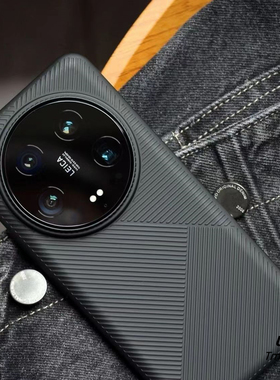 现代潮流PC套适用小米14/13Ultra手机壳17pro几何纹理15小众商务防指纹黑色男生大孔硬壳全包裸机手感轻薄款