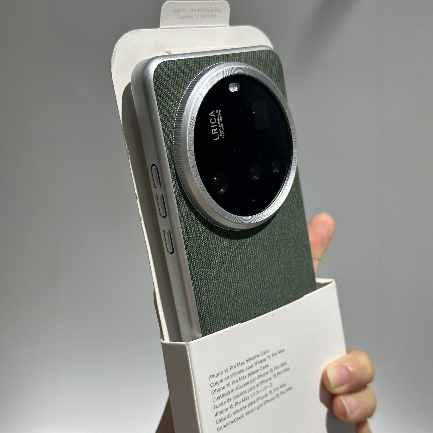 复古高级墨绿色毛麻布料17ProMax适用小米15Ultra手机壳15pro时尚哑光电镀14ultra简约半包防摔保护套情侣款