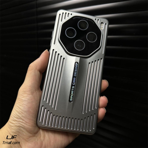科技感现代刀锋散热适用vivoX100手机壳钛银色X100S简约x100spro竖条镂空透气PC套自带镜头膜全包金属烤漆男