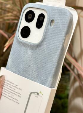 潮款牛仔烟灰蓝色适用OPPOFindX9Pro手机壳港风findx8s+半包防摔X8Ultra简约findx7个性甜酷女大孔保护套磨砂