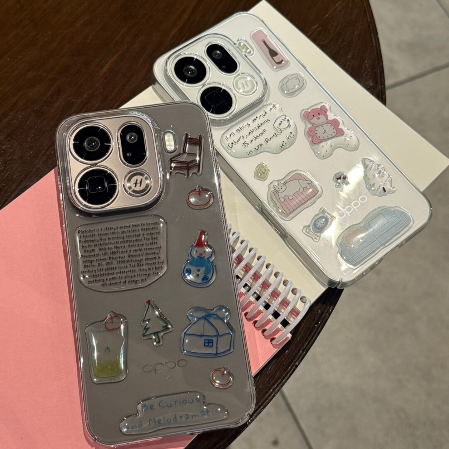 DIY滴胶贴纸适用OPPOFindX9Pro手机壳findx8s+透明findx8ultra耐黄findx7/X6可爱简约FindX5卡通X3硬壳裸机感