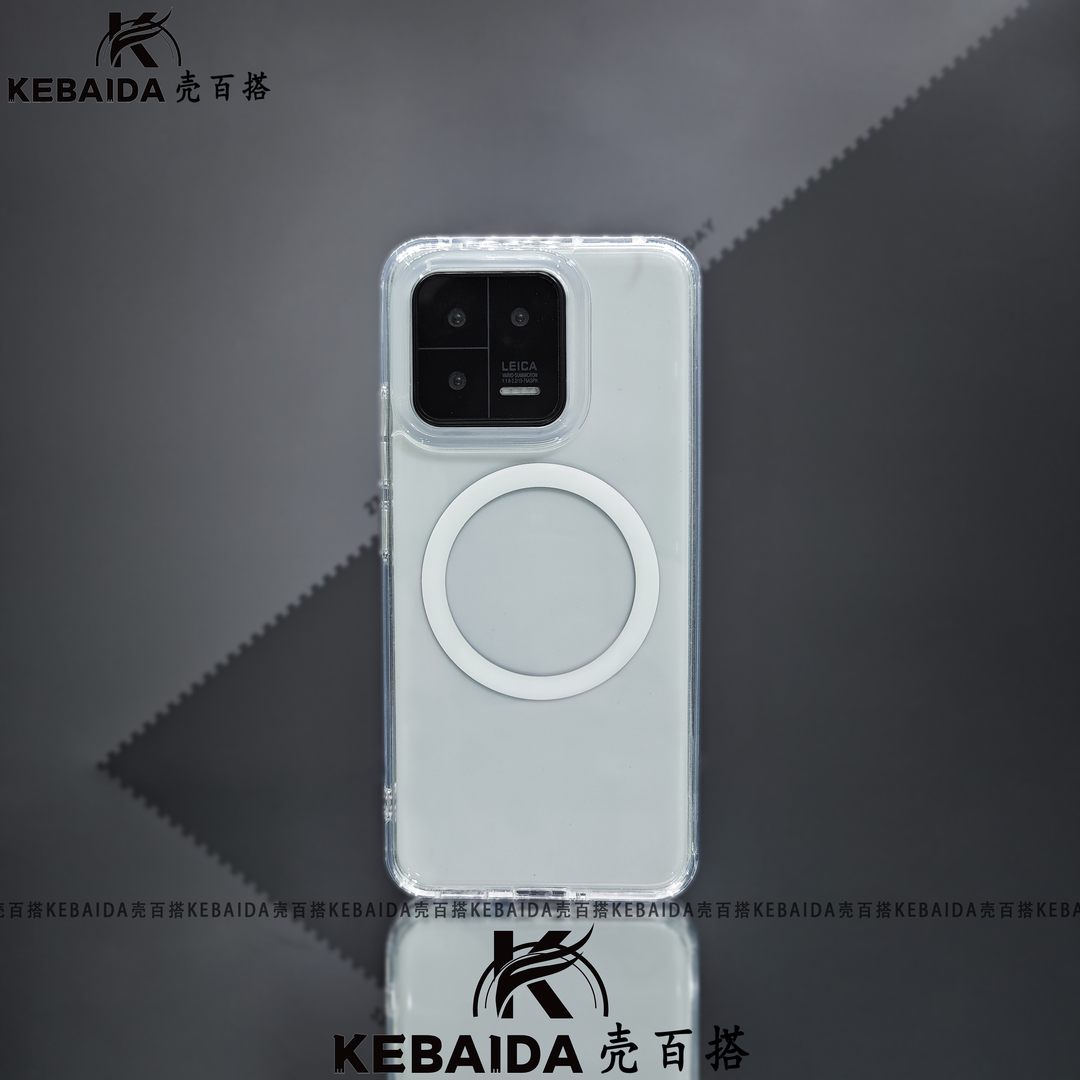 磁吸充电适用苹果14promax手机壳13/12mini高透明11冰晶亚克力8/7plus磨砂黑边护甲XS防摔耐黄硬壳文艺男车载