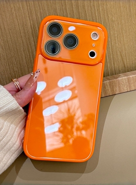糖果色系新款星宇橙色【小视窗】适用苹果17ProMax手机壳iPhone16/15plus全包软边16pro带镜头膜14防摔13女款
