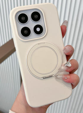 古董白色液态硅胶适用小米17手机壳可旋转支架17promax全包15SPro耐脏15Ultra防摔Xiaomi14pro内植绒13保护套