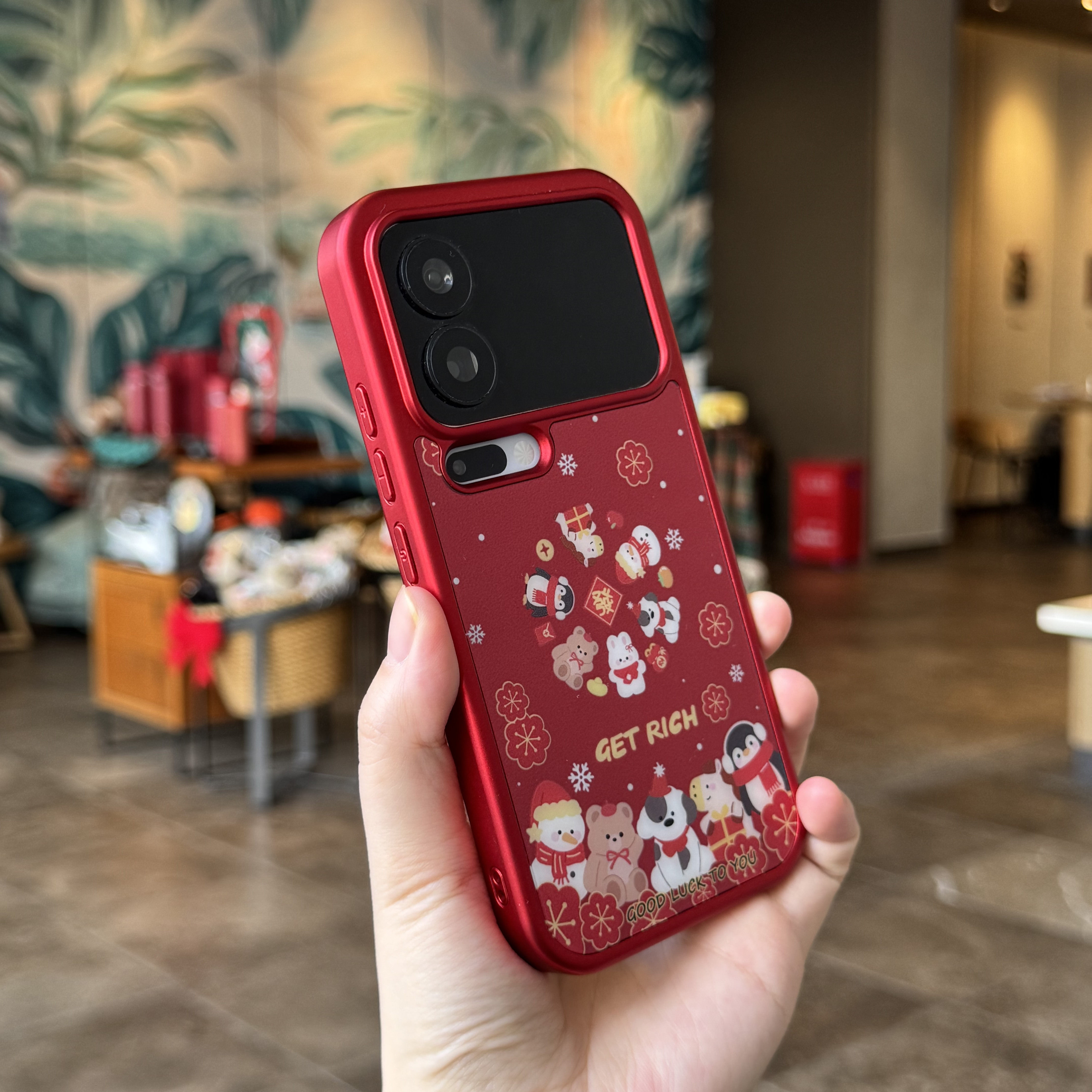 新年红色可爱卡通动物合集图案适用小米17Promax手机壳Xiaomi17全包17pro软边15pro内置磁吸防摔保护套情侣款