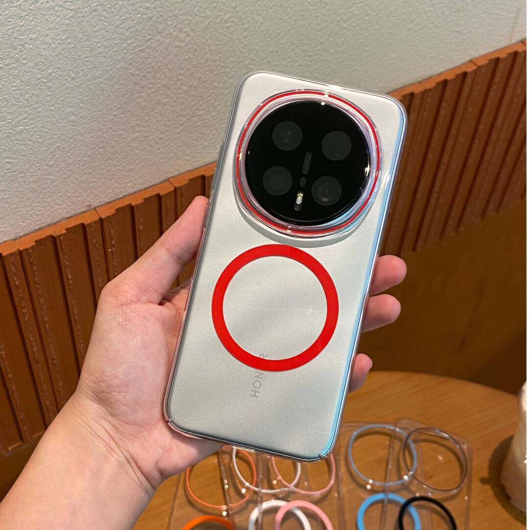 高透红色隐耀磁吸适用荣耀Magic8手机壳魔术8ProAir透明magic7pro撞色镜头500全包超薄硬壳400Pro耐黄情侣款