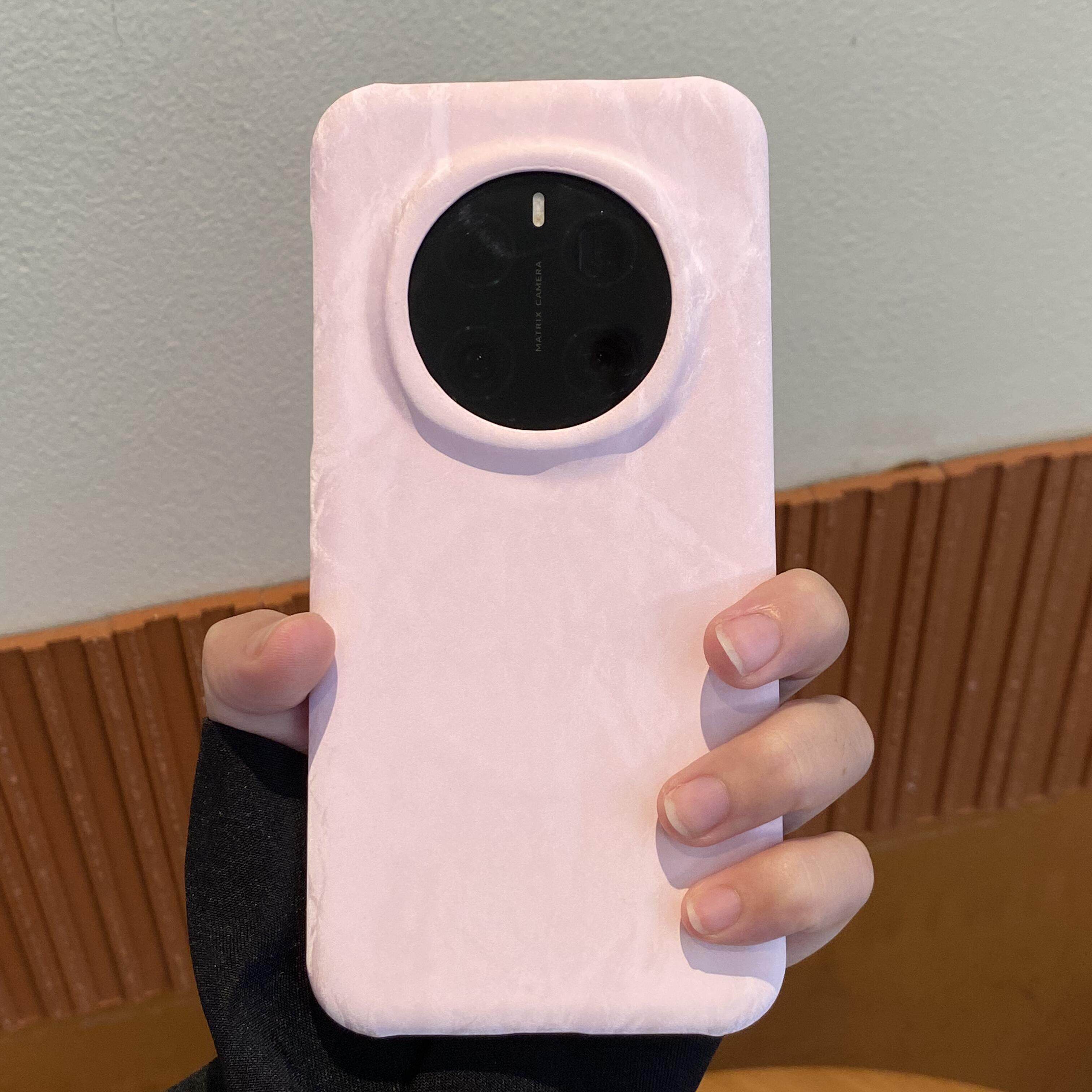 浅粉色千金感丝绒磁吸复古风适用荣耀magic7pro手机壳魔术7半包防摔X60Pro新款女手感好防指纹简约文艺保护套