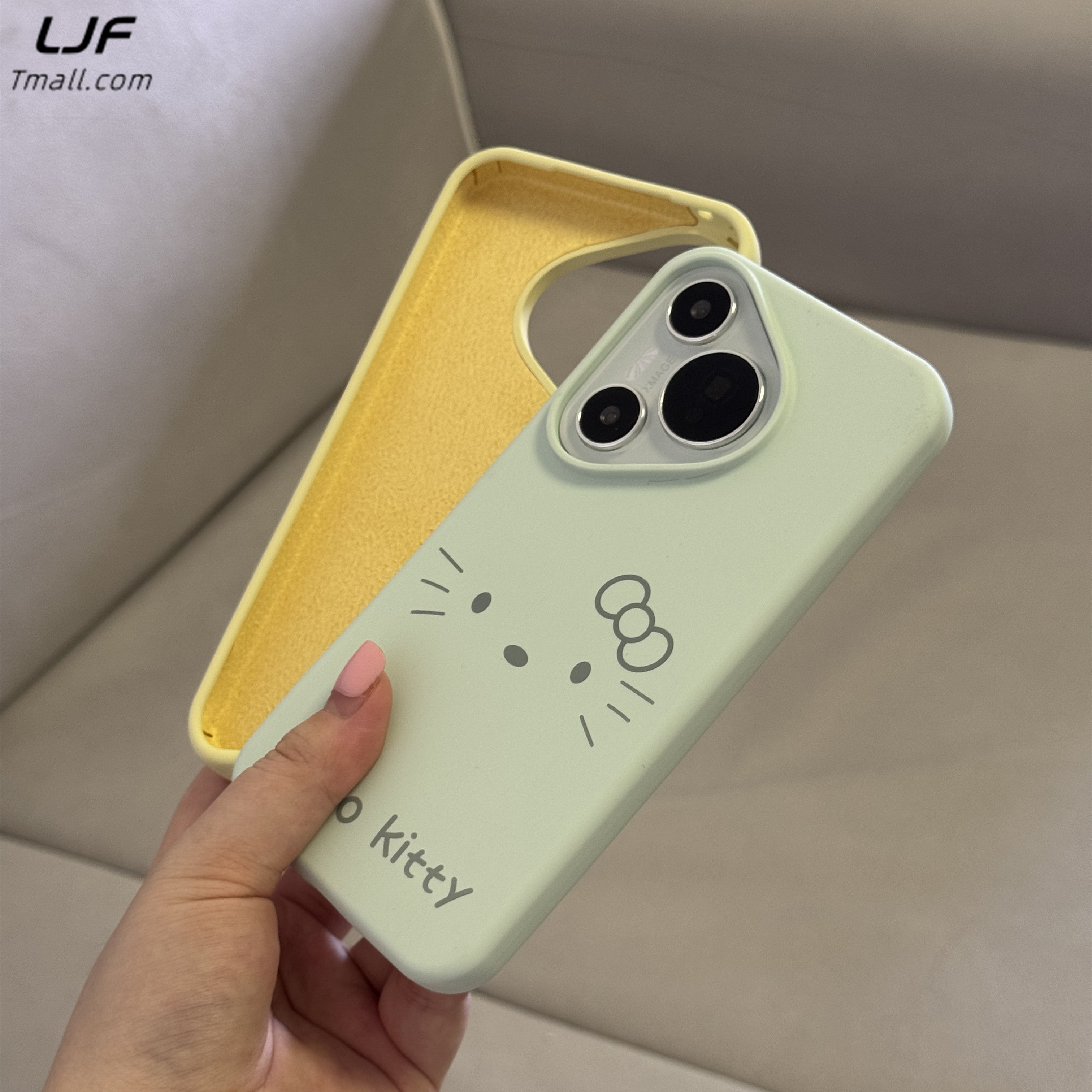 可爱软糯猫脸~马卡龙曼波绿色适用华为Pura70Pro手机壳p70pro+液态硅胶mate70/60pro简约全包耐脏防摔保护套
