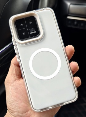 三合一磁吸适用小米13手机壳Xiaomi12透明硅胶Note13pro+白色边框note12加厚K60简约K50保护套K40防摔12X男女