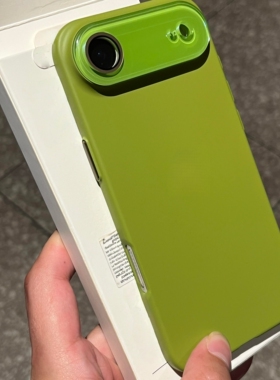 芥末绿色全包水晶镜头膜适用苹果17手机壳iPhone17Promax简约16plus肤感iphone15/14plus薄款13硬壳12情侣11