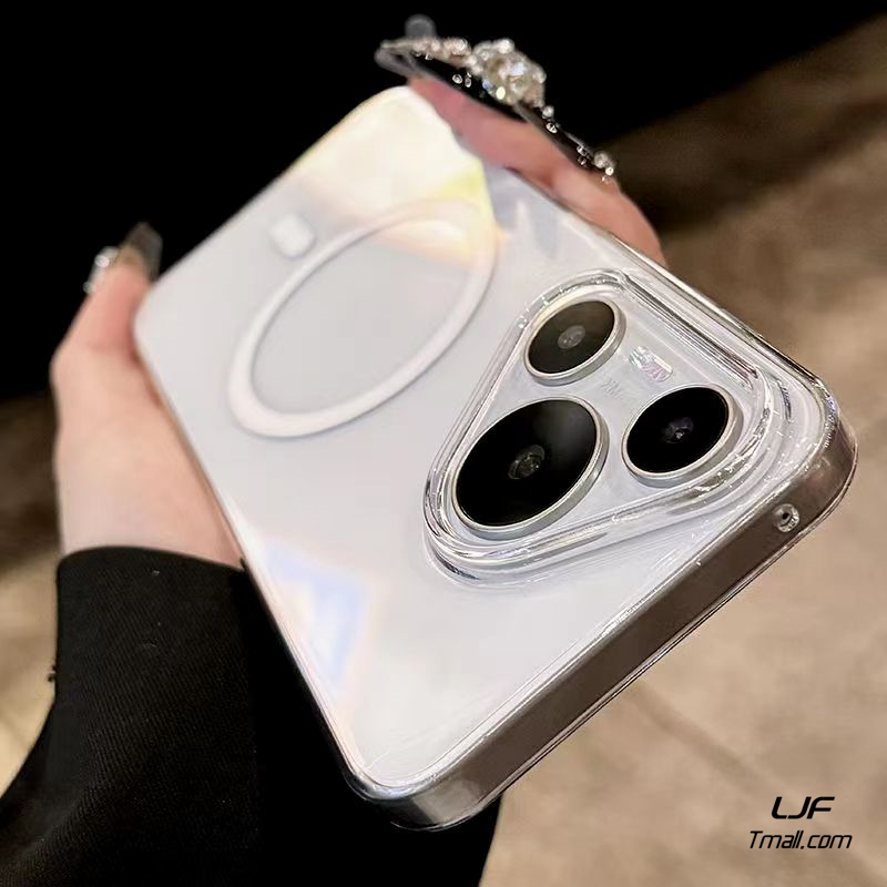 高透明磁吸充电适用华为Pura70pro+手机壳P70透黑PC套Pura70Ultra简约ins大孔男生磨砂白全包轻薄裸机感女款