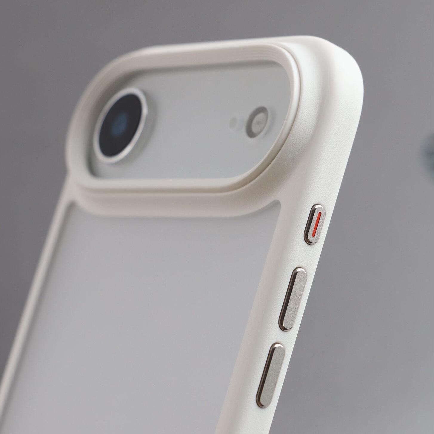 优盾高级白色适用苹果Air手机壳iPhone17ProMax磁吸磨砂超薄金属独立按键肤感防摔亚克力17Pro简约保护套男女